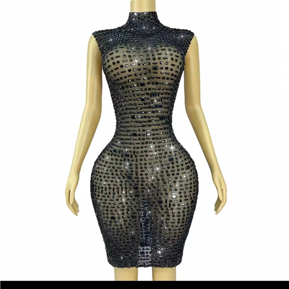 Elegant Black Sequin Dress